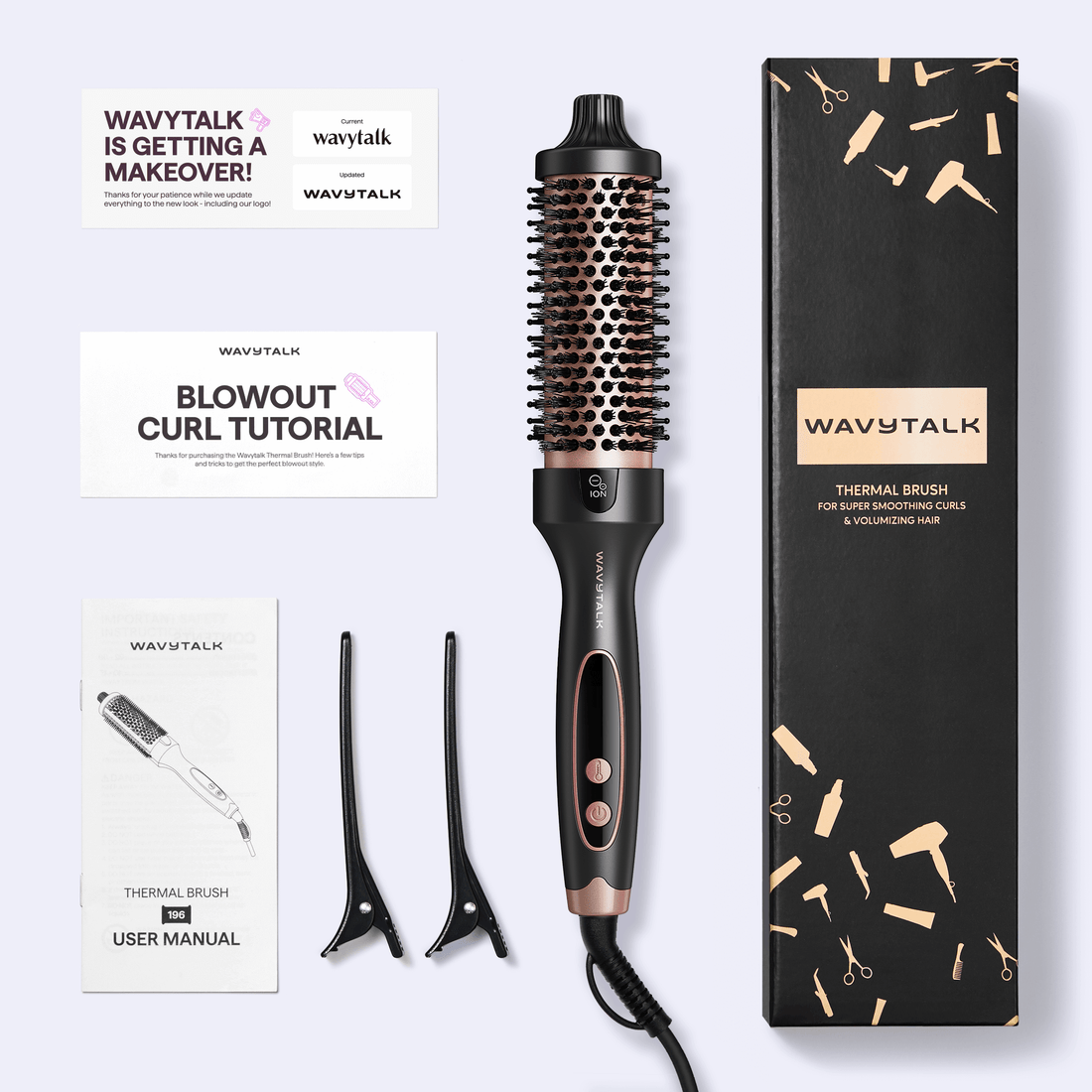 Wavytalk Blowout Brush - Ionic Round Hair Brush for Smooth Volume & Frizz-Free Styling